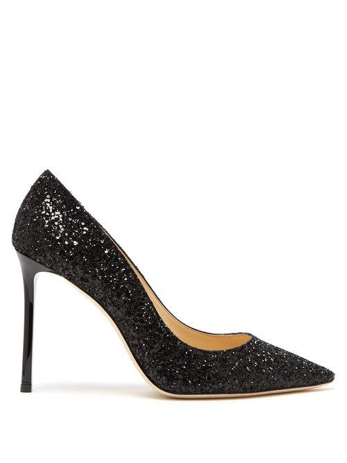 Matchesfashion.com Jimmy Choo - Romy 100mm Glitter Pump - Womens - Black