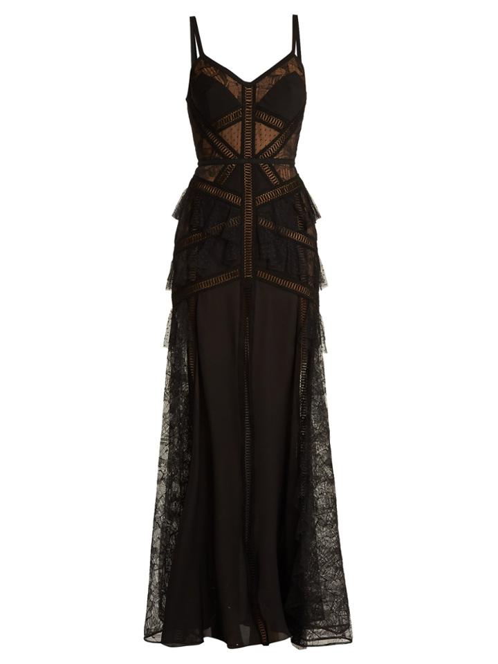 Elie Saab Tulle And Floral-lace Gown