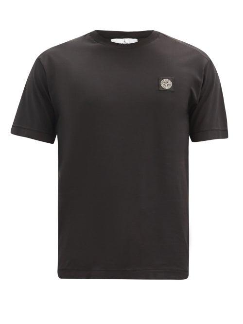 Matchesfashion.com Stone Island - Logo-patch Cotton-jersey T-shirt - Mens - Black
