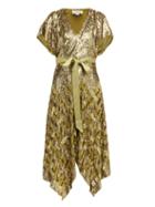 Matchesfashion.com Temperley London - Akiko Sequin Embroidered Handkerchief Hem Dress - Womens - Green Multi