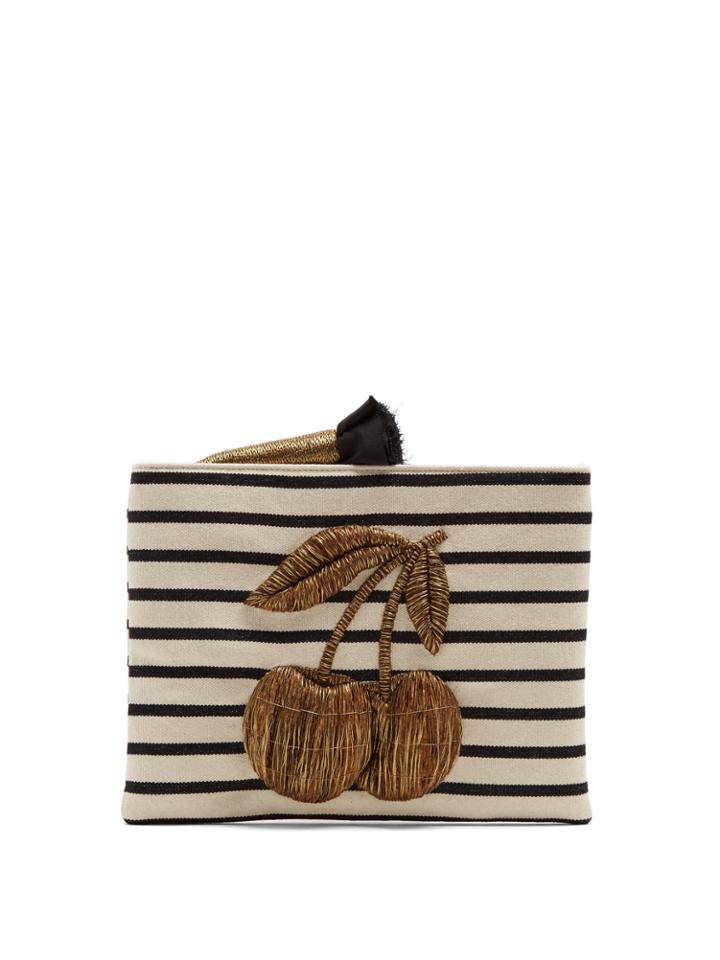 Sanayi 313 Ciliega Embroidered Canvas Clutch