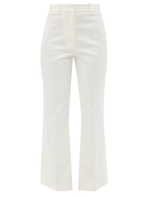 Nili Lotan - Corette Stretch Cotton-blend Cropped Trousers - Womens - Ivory
