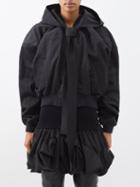 Az Factory X Thebe Magugu - Neckerchief-hood Twill Bomber Jacket - Womens - Black