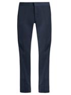 Matchesfashion.com Aeance - Wool Blend Trousers - Womens - Navy
