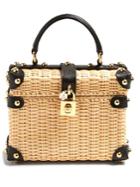 Dolce & Gabbana Leather-trimmed Wicker Basket Bag