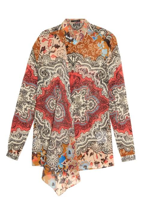 Etro Carpet-print Silk-georgette Blouse