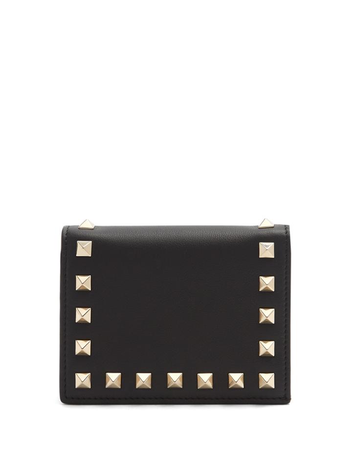 Valentino Rockstud Bi-fold Leather Wallet