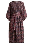 Matchesfashion.com Apiece Apart - Femek Silk Midi Dress - Womens - Multi