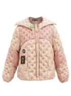 Matchesfashion.com Chopova Lowena - Flower-studded Checked Padded Jacket - Womens - Light Pink
