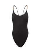 Matchesfashion.com Versace - Greca-chain High-cut Swimsuit - Womens - Black
