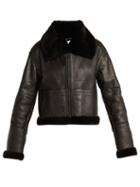 Matchesfashion.com Saint Laurent - Aviator Leather And Shearling Jacket - Womens - Black