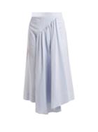 Simone Rocha Pleat-front Striped Cotton Midi Skirt
