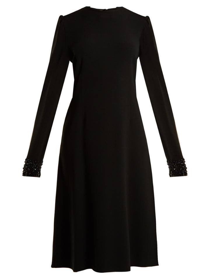 Rochas Open-back Bead-embellished Cady Dress