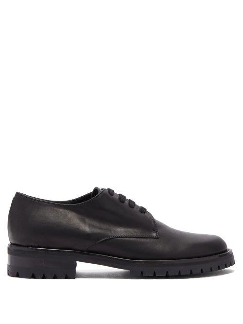 Matchesfashion.com Ann Demeulemeester - Tread Sole Leather Derby Shoes - Mens - Black