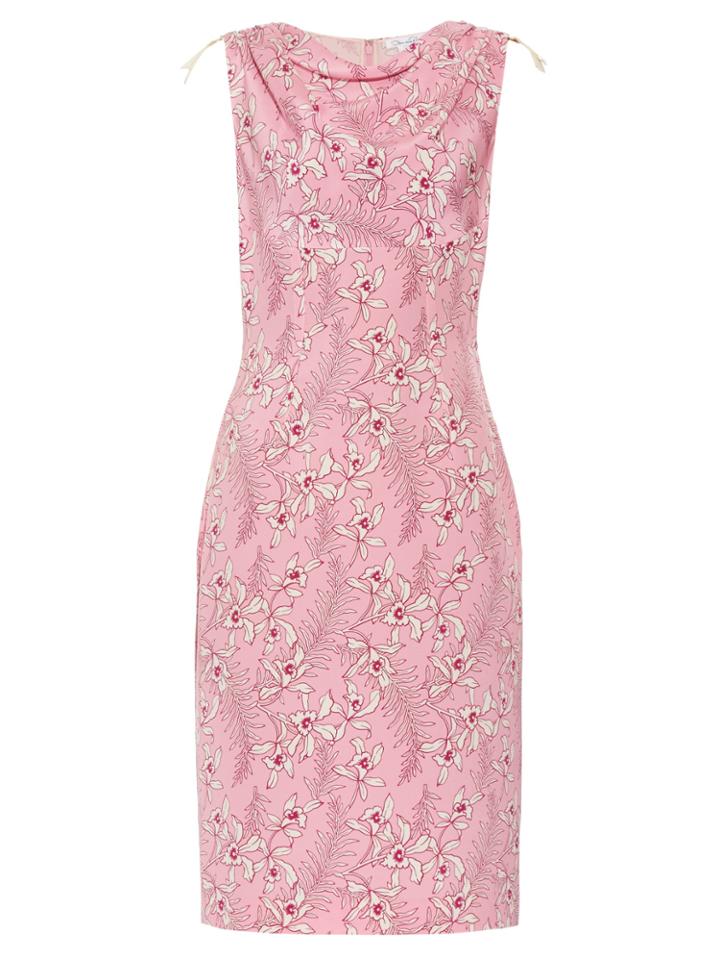 Oscar De La Renta Floral-print Silk-mikado Dress