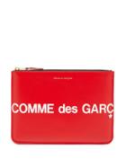 Matchesfashion.com Comme Des Garons Wallet - Logo-print Leather Pouch - Mens - Red