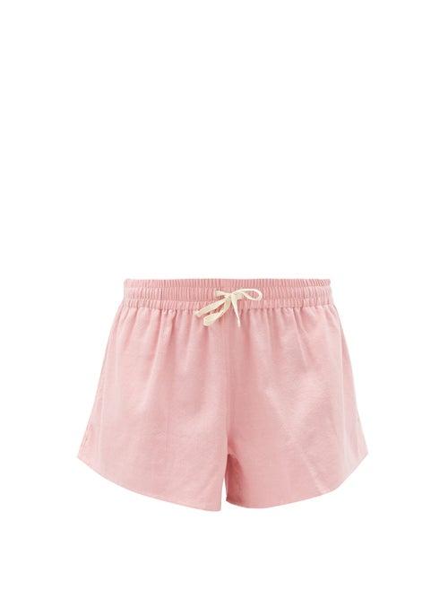 Matchesfashion.com Marrakshi Life - Drawcord-waist Cotton-blend Shorts - Womens - Pink