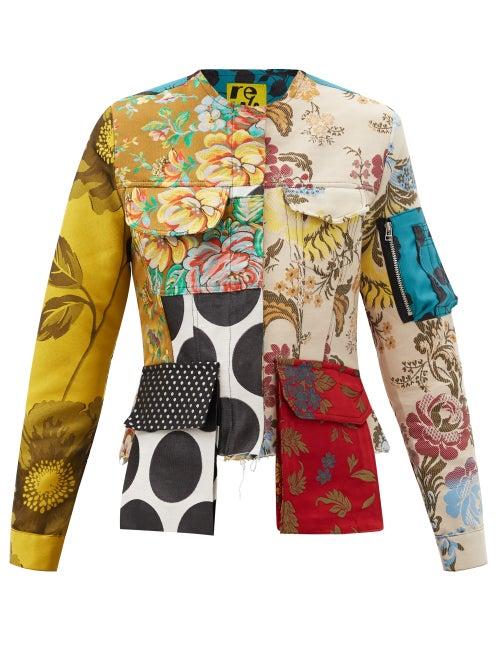 Matchesfashion.com Marques'almeida - Patchwork Upcycled Cotton-blend Twill Jacket - Womens - Red Multi