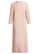 Matchesfashion.com Raey - Bracelet Sleeve Crepe Midi Dress - Womens - Pink