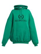 Matchesfashion.com Balenciaga - Bb Logo Cotton Blend Hooded Sweatshirt - Womens - Green