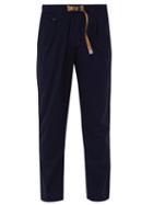 Matchesfashion.com White Sand - Tokyo Belted Crepe Trousers - Mens - Navy