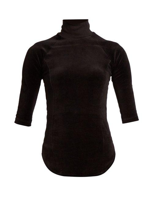 Matchesfashion.com Vetements - X Juicy Couture Cotton Blend Velour Top - Womens - Black