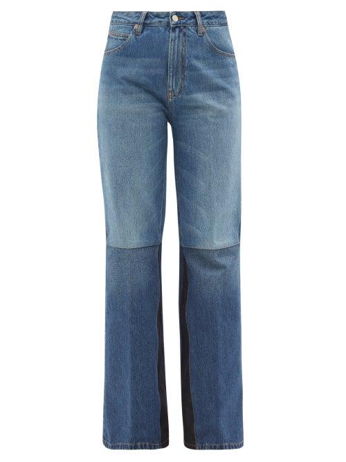 Matchesfashion.com Victoria Beckham - Patchwork High-rise Flared Wide-leg Jeans - Womens - Denim