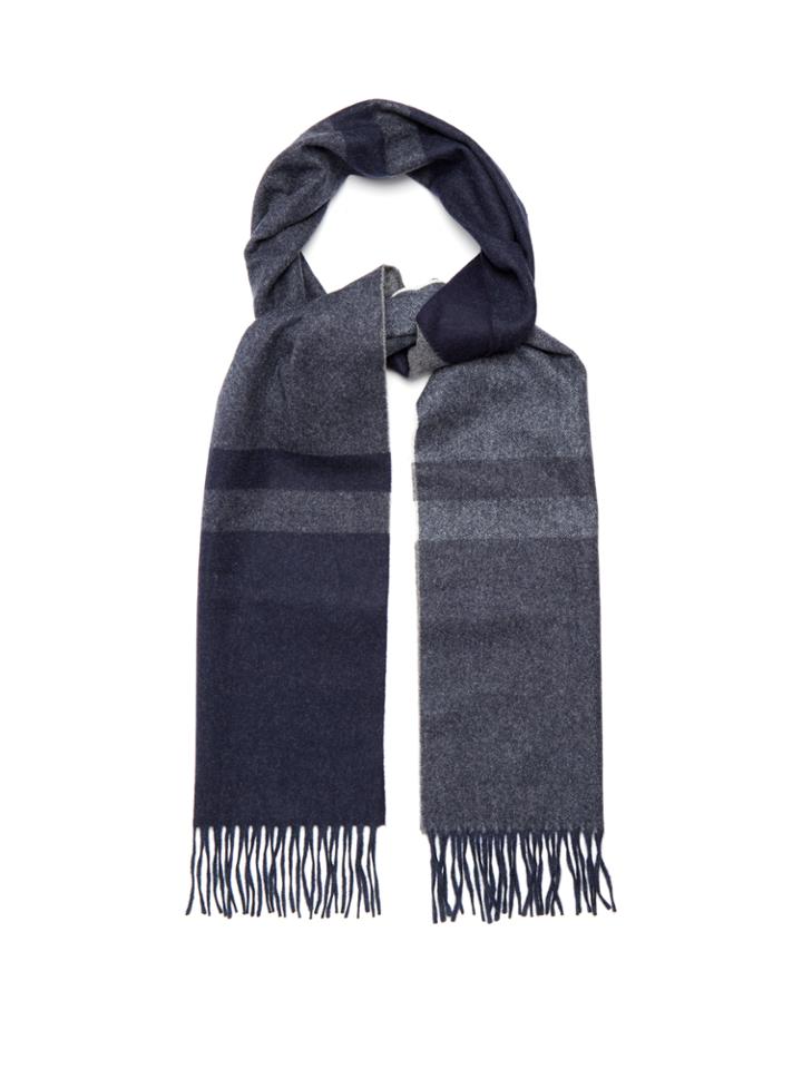 Begg & Co. Vigo Striped Wool And Cashmere-blend Scarf