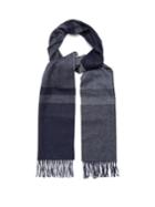 Begg & Co. Vigo Striped Wool And Cashmere-blend Scarf