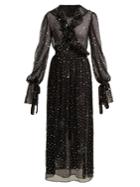 Ashish Sequin-embellished Sheer-chiffon Wrap Dress
