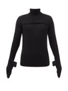 Fendi - Mitten-cuff Ribbed-wool Sweater - Mens - Black