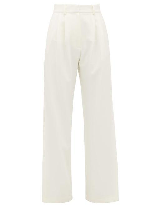 Matchesfashion.com A.w.a.k.e. Mode - Artemon Pleated Wide Leg Technical Crepe Trousers - Womens - Cream