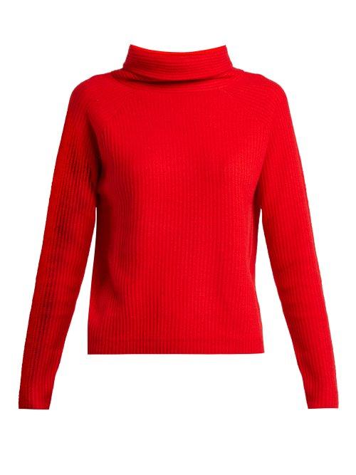 Matchesfashion.com Allude - Roll Neck Cashmere Sweater - Womens - Red