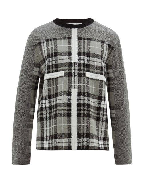 Matchesfashion.com Craig Green - Birdseye Tartan Wool Sweater - Mens - Grey