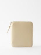 Comme Des Garons Wallet - Ziparound Leather Wallet - Mens - Off White