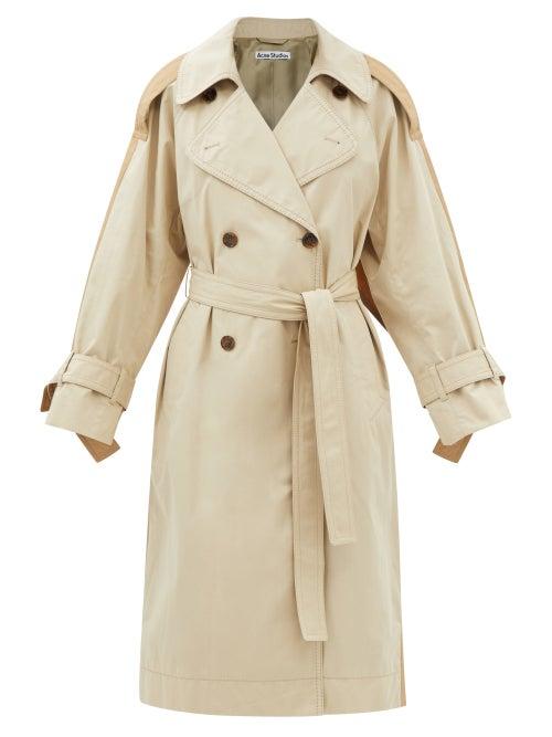 Acne Studios - Odande Two-tone Cotton Trench Coat - Womens - Beige