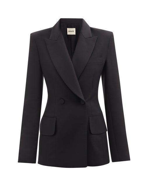 Khaite - Delphine Double-breasted Crepe Jacket - Womens - Black