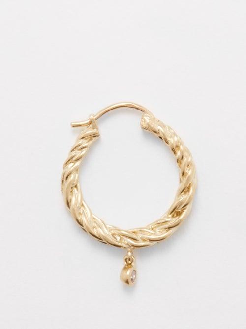 Pascale Monvoisin - Noa Diamond & 9kt Gold Single Earring - Womens - Yellow Gold