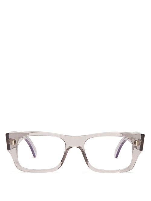 Matchesfashion.com Cutler And Gross - Rectangle Frame Glasses - Mens - Grey