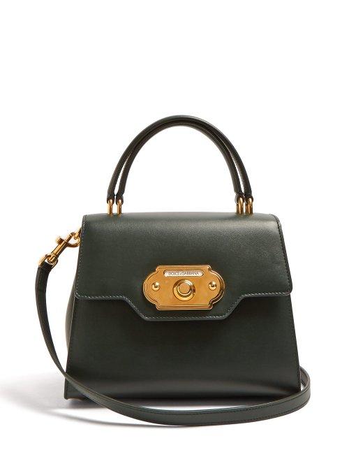 Matchesfashion.com Dolce & Gabbana - Welcome Leather Bag - Womens - Dark Green