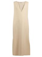 Matchesfashion.com The Row - Neila V Neck Cashmere And Wool Blend Dress - Womens - Cream