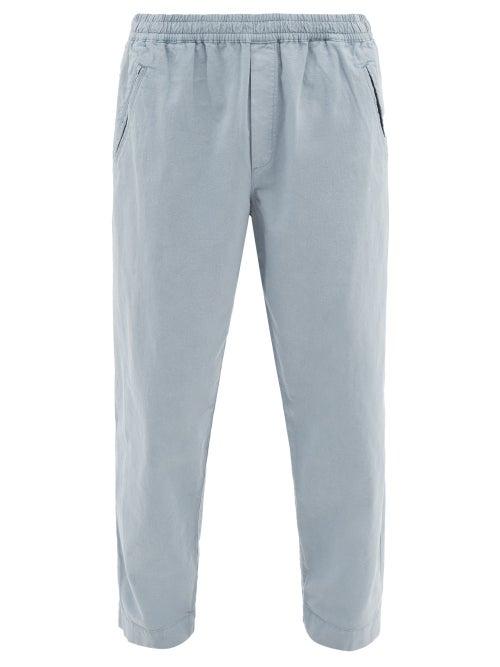 Folk - Elasticated-waist Linen-blend Trousers - Mens - Blue