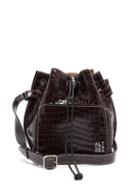 Matchesfashion.com Altuzarra - Espadrille Crocodille Effect Leather Bucket Bag - Womens - Dark Brown