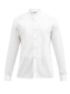 Balmain - Wing-collar Cotton-oxford Tuxedo Shirt - Mens - White