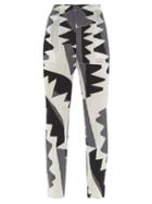 Matchesfashion.com Pleats Please Issey Miyake - Zigzag-print Technical-pleated Trousers - Womens - Black White