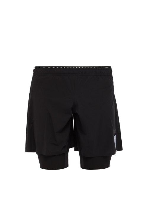 Matchesfashion.com Satisfy - Justice Trail Double Layer Running Shorts - Mens - Black