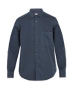 Matchesfashion.com Cobra S.c. - Spread Collar Cotton Shirt - Mens - Blue