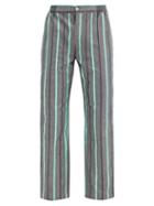 Matchesfashion.com P. Le Moult - Striped Cotton Pyjama Trousers - Mens - Black Multi
