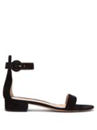 Matchesfashion.com Gianvito Rossi - Portofino 20 Block-heel Suede Sandals - Womens - Black