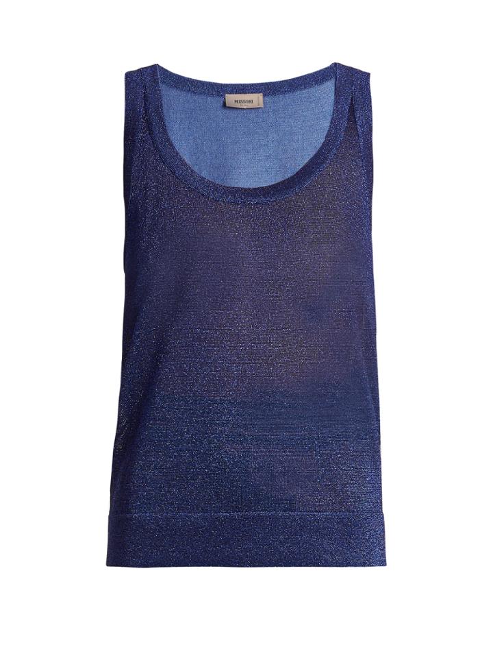 Missoni Metallic Ribbed-knit Tank Top